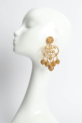 Vintage Lawrence Vrba Filigree Bloom Multi Orb Earrings mannequin front  @ Recess LA