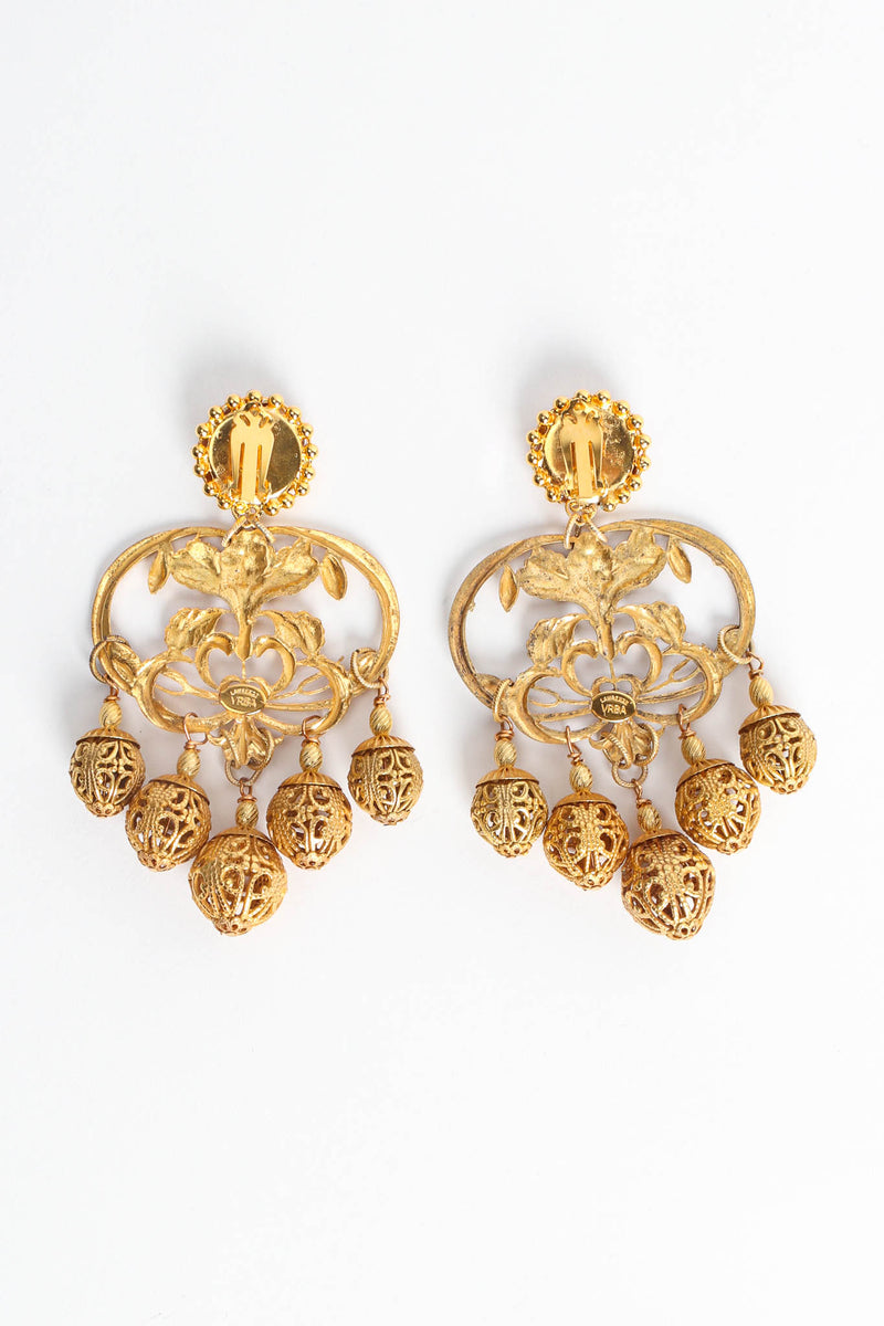 Vintage Lawrence Vrba Filigree Bloom Multi Orb Earrings back @ Recess LA