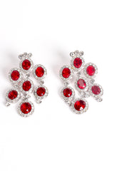 Vintage Ruby Rhinestone Chandelier Earrings at Recess Los Angeles