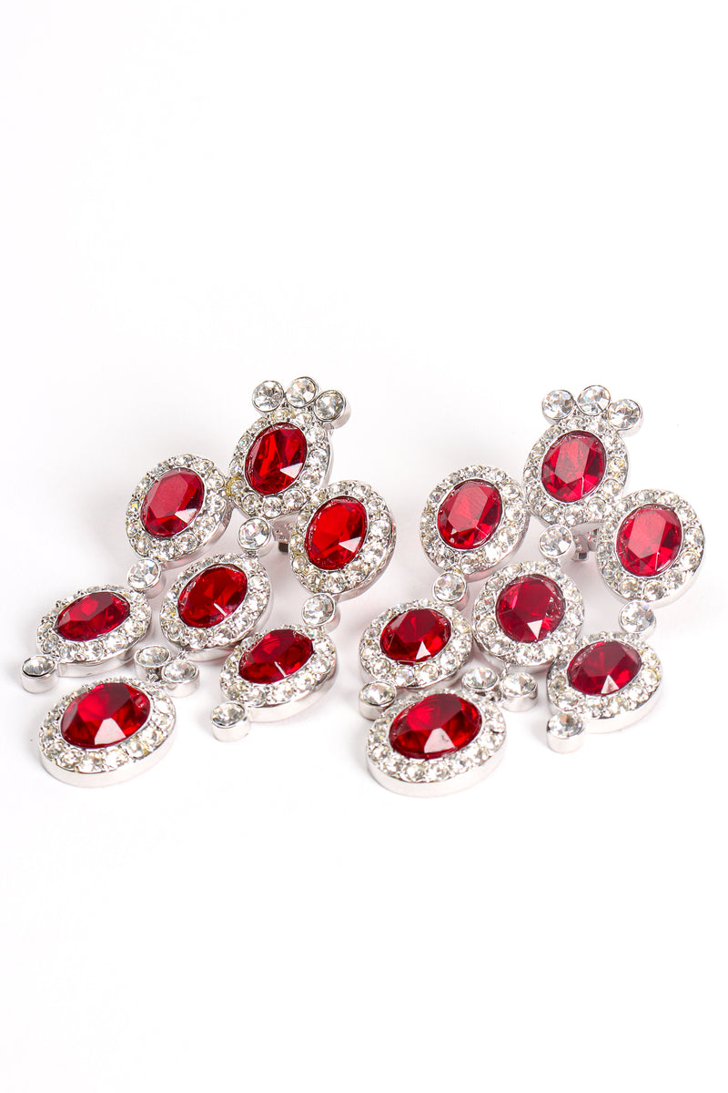 Vintage Ruby Rhinestone Chandelier Earrings at Recess Los Angeles