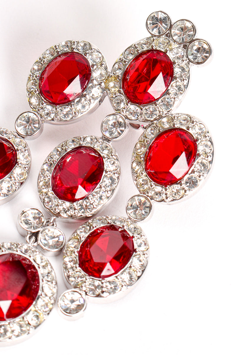 Vintage Ruby Rhinestone Chandelier Earrings at Recess Los Angeles