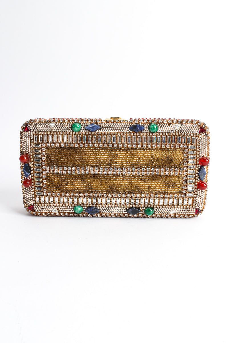 Vintage Walborg Glass Stone & Rhinestone Box Clutch back/discolored beads @ Recess LA