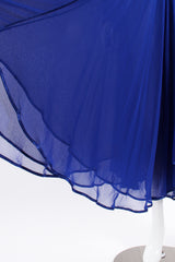 Vintage Wayne Clark Layered Chiffon Plunge Balloon Sleeve Gown skirt hem @ Recess LA