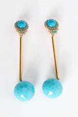 Vintage William de Lillo Rod Ball Drop Earrings II laying flat @ Recess Los Angeles