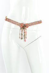 Vintage William de Lillo Rhinestone Crystal Rock Belt Lariat mannequin waist @ Recess Los Angeles