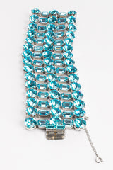 Vintage Weiss Wide Aqua Crystal Rhinestone Bracelet at Recess Los Angeles