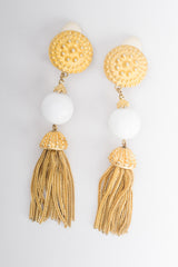 Les Bernard Vogue Etruscan Chain Tassel Drop Earrings