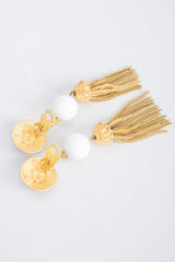 Les Bernard Vogue Etruscan Chain Tassel Drop Earrings