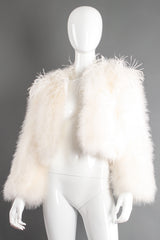 Vintage Chubby Cropped Marabou Jacket on mannequin open at Recess Los Angeles