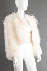 Vintage Chubby Cropped Marabou Jacket on mannequin angle at Recess Los Angeles