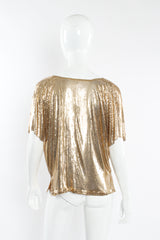 Vintage Whiting & Davis Metal Mesh Cowl Drape Shirt mannequin back @ Recess LA