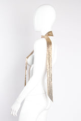 Vintage Whiting & Davis Gold Metal Mesh Scarf Sash Tie on mannequin at Recess Los Angeles