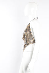 Vintage Whiting & Davis Floral Mesh Halter Top on Mannequin side at Recess Los Angeles