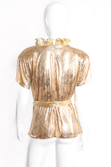 Vintage Whiting & Davis Metal Mesh Ruffle Top & Blossom Belt on Mannequin back at Recess LA