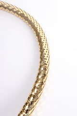 Vintage Whiting & Davis Signature Gold Metal Mesh Snake Belt detail at Recess Los Angeles