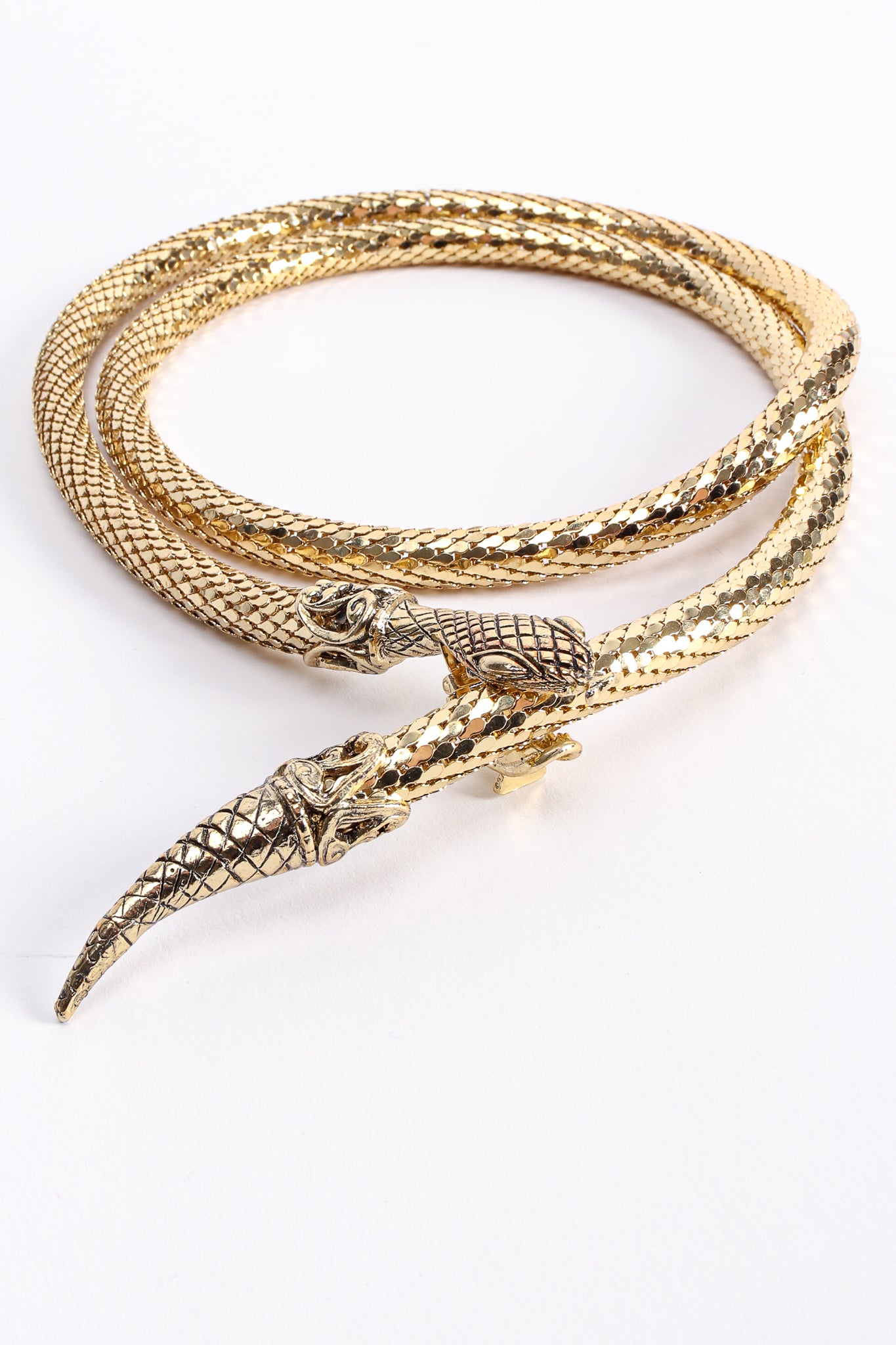 Vintage Whiting & Davis Signature Gold Metal Mesh Snake Belt at Recess Los Angeles