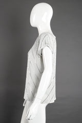 Vintage Whiting & Davis Rare White Metal Mesh Stripe Tee on Mannequin side at Recess LA