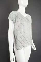 Vintage Whiting & Davis Rare White Metal Mesh Stripe Tee on Mannequin angle crop at Recess LA