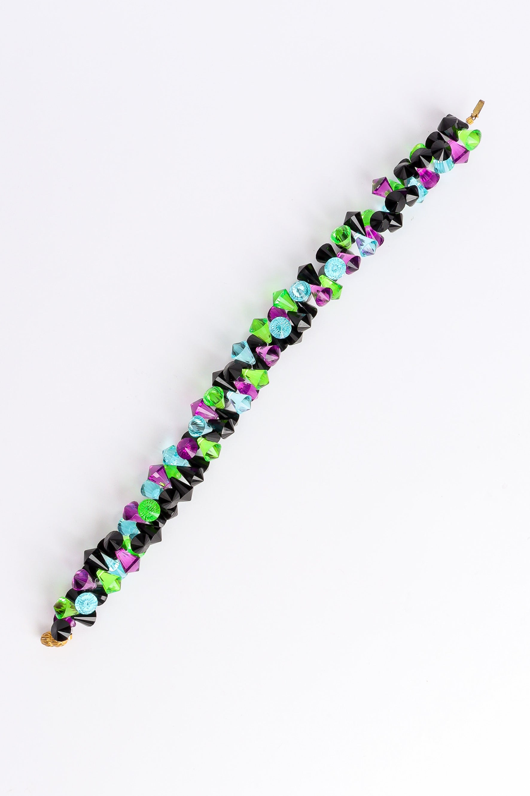 Vintage William De Lillo Multicolor Briolette Choker full length at Recess Los Angeles