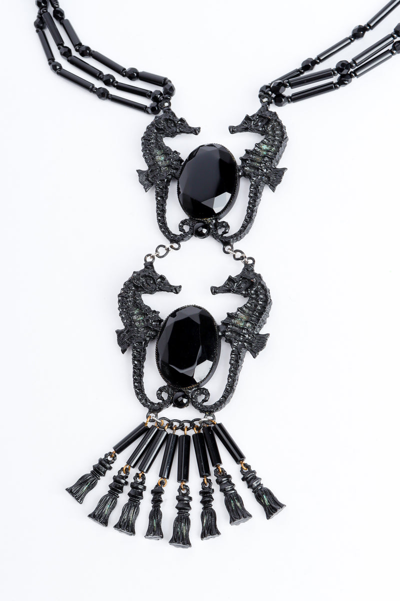 Vintage William De Lillo Onyx Seahorse Necklace at Recess Los Angeles