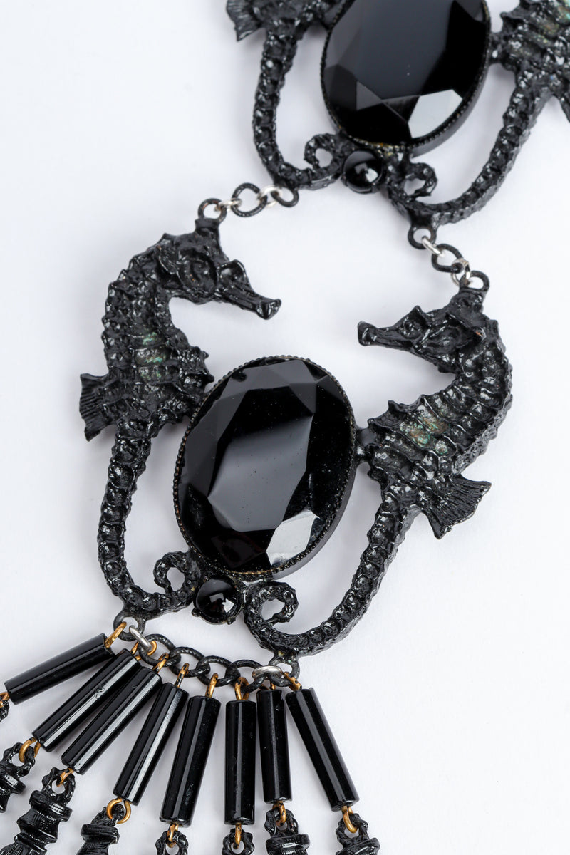 Vintage William De Lillo Onyx Seahorse Necklace crop at Recess Los Angeles