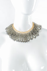 Vintage William DeLillo Rhinestone Bead Bib Collar Necklace on mannequin front @ Recess LA