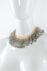 Vintage William DeLillo Rhinestone Bead Bib Collar Necklace on mannequin angle @ Recess LA