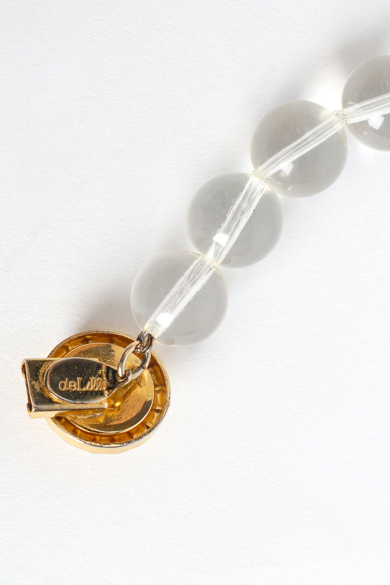 Vintage William deLillo Lucite Disc Necklace signature cartouche at Recess Los Angeles