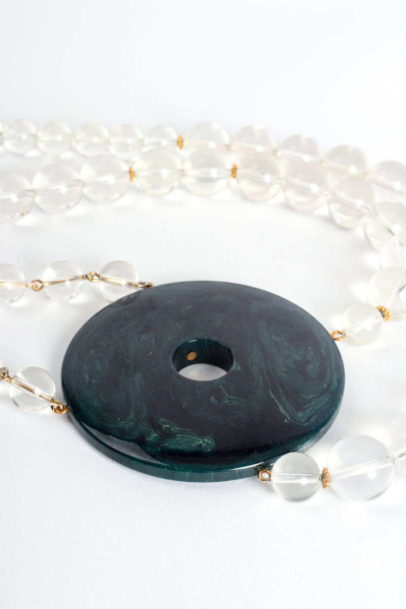 Vintage William deLillo Lucite Disc Necklace detail at Recess Los Angeles