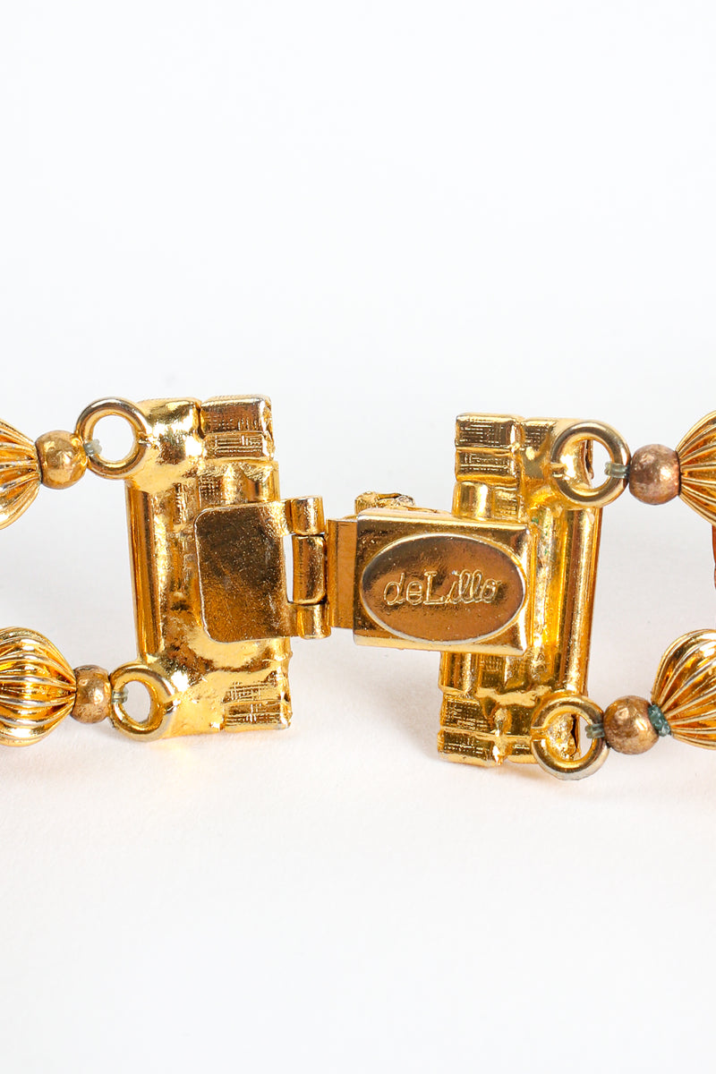 Vintage William deLillo Luminous Amber Collar Necklace signature cartouche at Recess Los Angeles