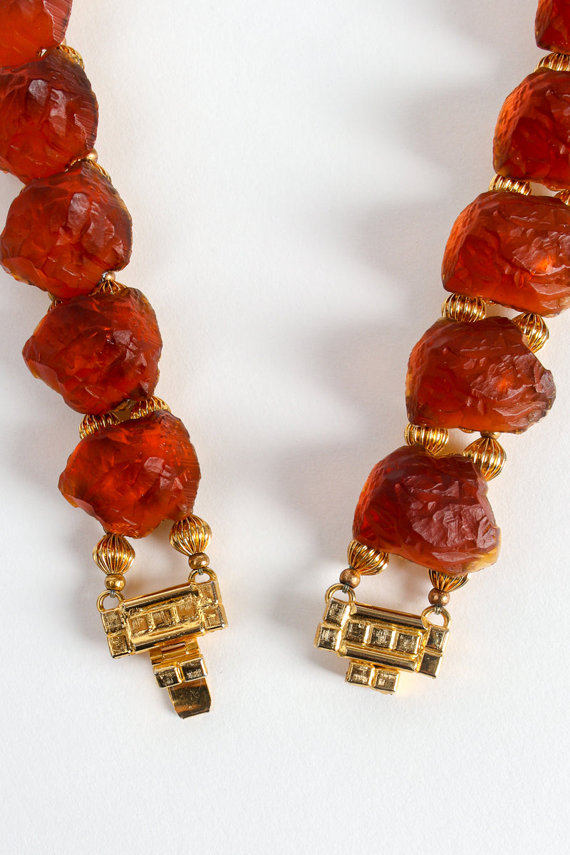 Vintage William deLillo Luminous Amber Collar Necklace clasp at Recess Los Angeles