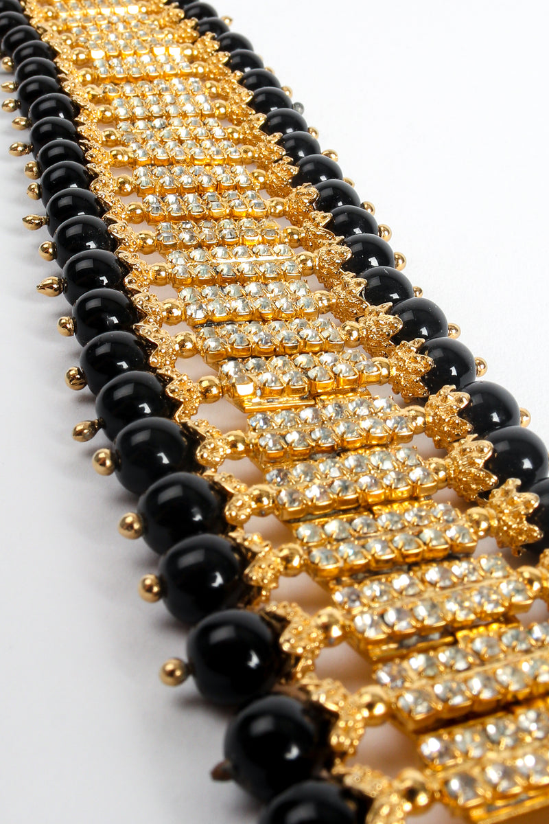 Vintage William deLillo Rhinestone Bar Choker Necklace Set detail at Recess Los Angeles