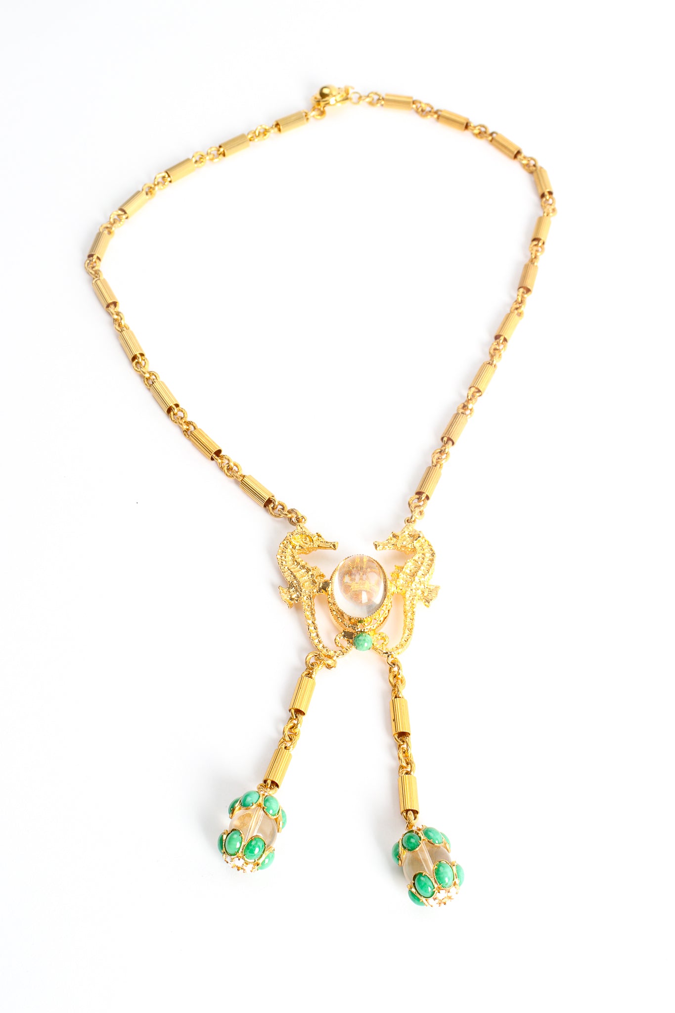 Vintage William deLillo Gold Seahorse Lariat Y Necklace at Recess Los Angeles