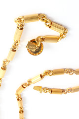 Vintage William deLillo Gold Seahorse Lariat Y Necklace signature cartouche at Recess Los Angeles