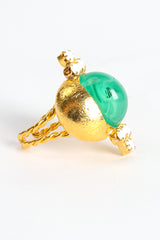 Vintage William deLillo Jade Scarab Cabochon Cocktail Ring side at Recess Los Angeles