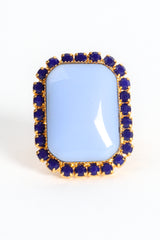 Vintage William deLillo Chalcedony Cabochon Rhinestone Cocktail Ring at Recess Los Angeles