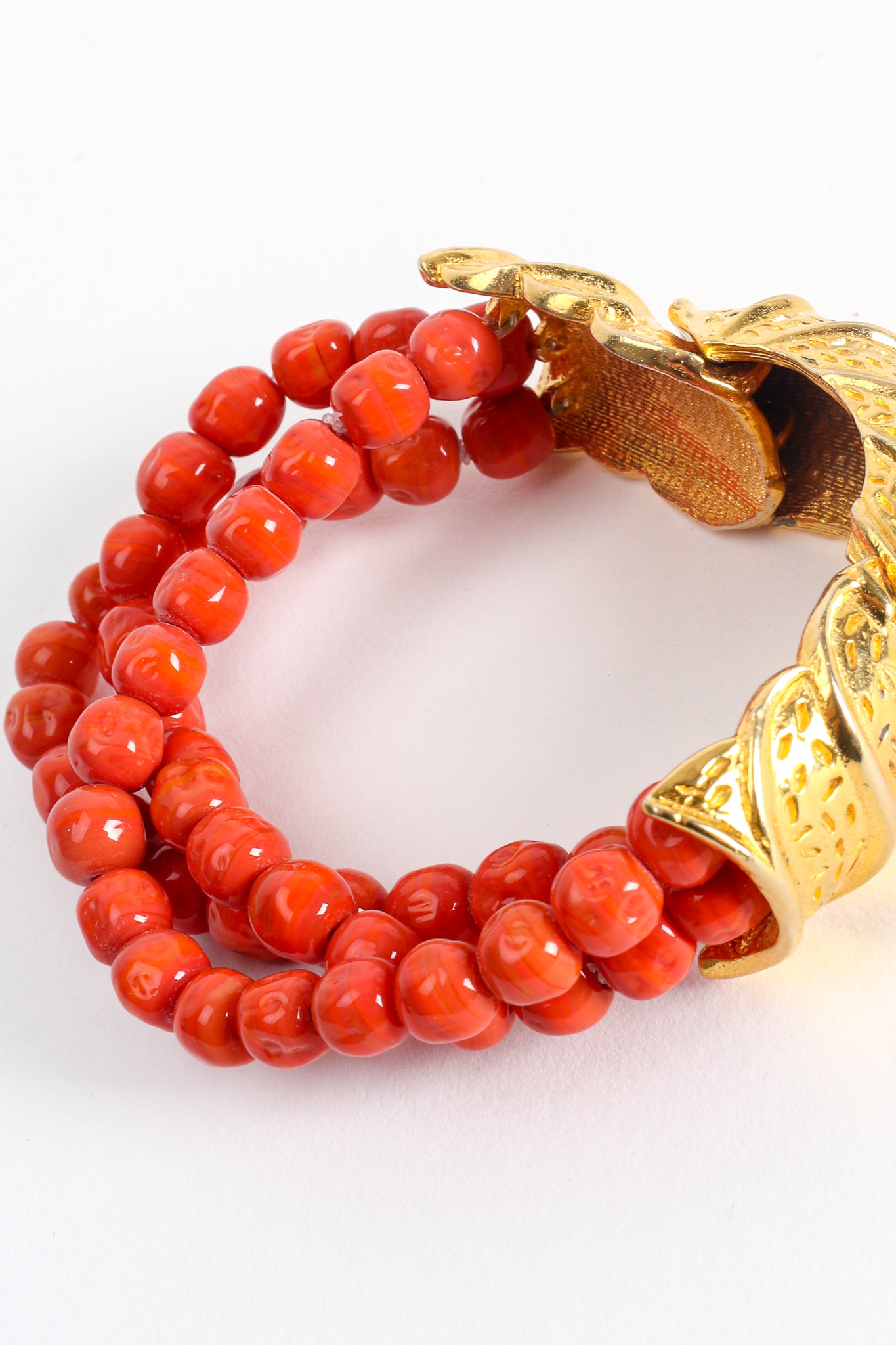 Vintage William deLillo Coral Bead Crustacean Bracelet at Recess Los Angeles