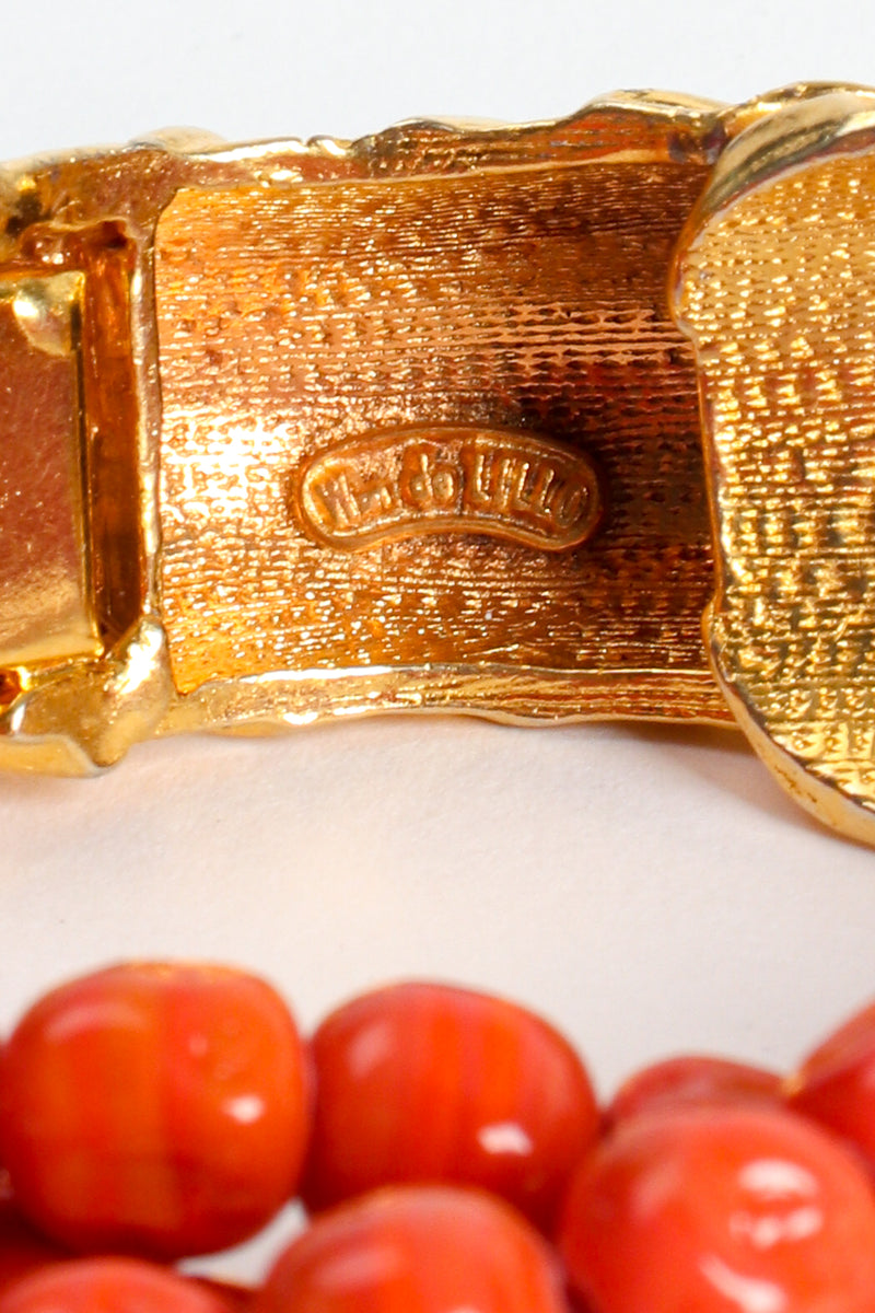 Vintage William deLillo Coral Bead Crustacean Bracelet cartouche at Recess Los Angeles