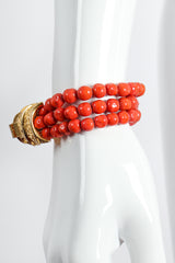 Vintage William deLillo Coral Bead Crustacean Bracelet on mannequin at Recess Los Angeles