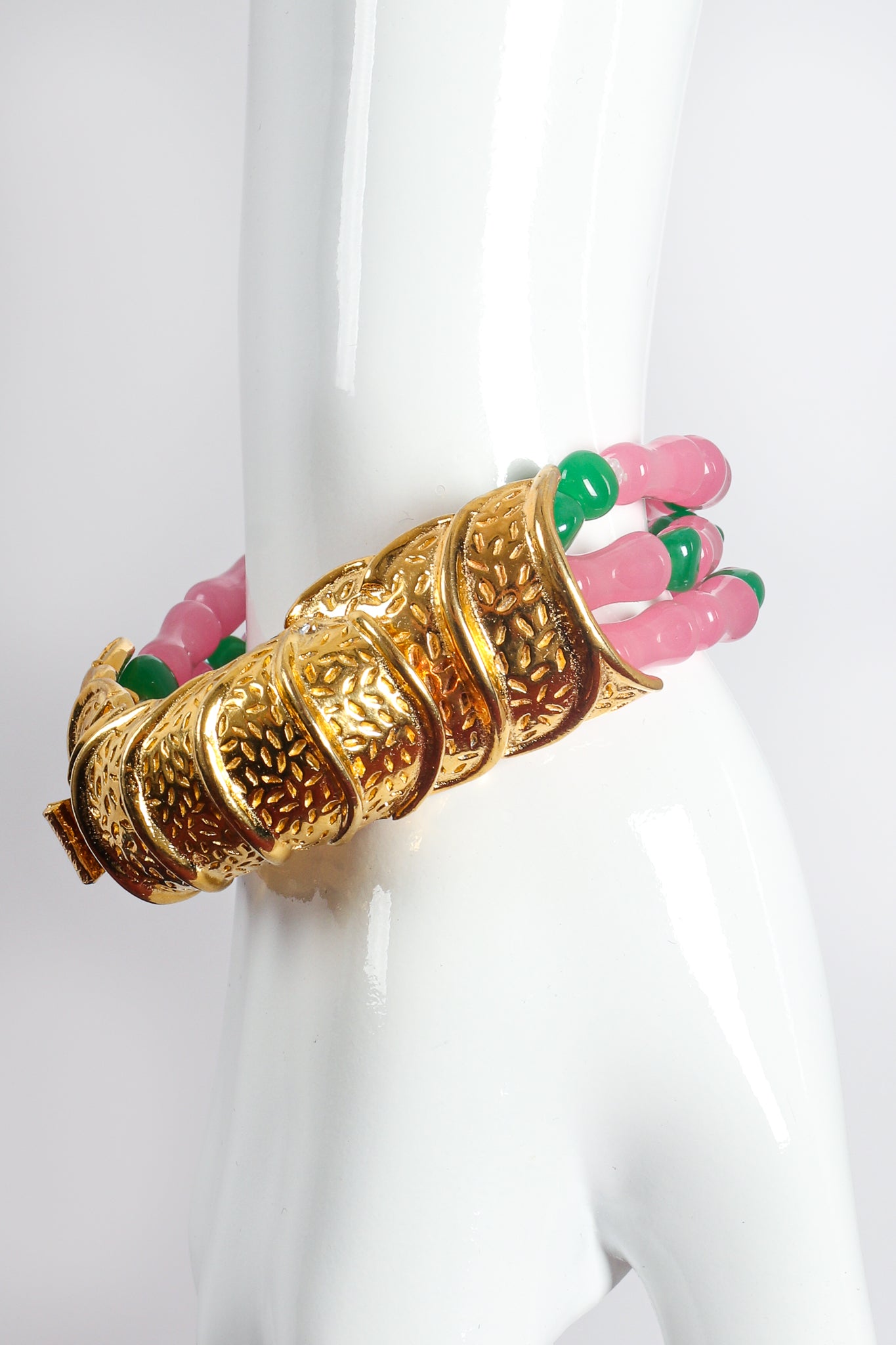 Vintage William deLillo Glass Bead Crustacean Bracelet on mannequin at Recess Los Angeles