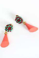 Vintage William deLillo Beaded Cone Drop Earrings at Recess Los Angeles