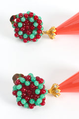 Vintage William deLillo Beaded Cone Drop Earrings detail at Recess Los Angeles