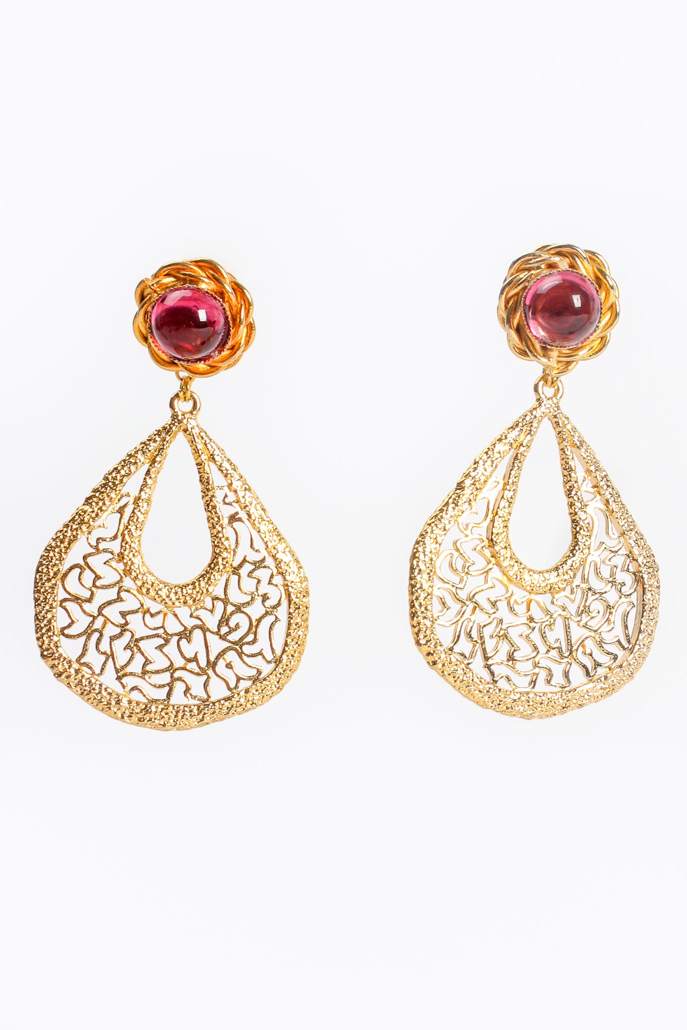 Vintage William deLillo Cutout Filigree Teardrop Earrings at Recess Los Angeles