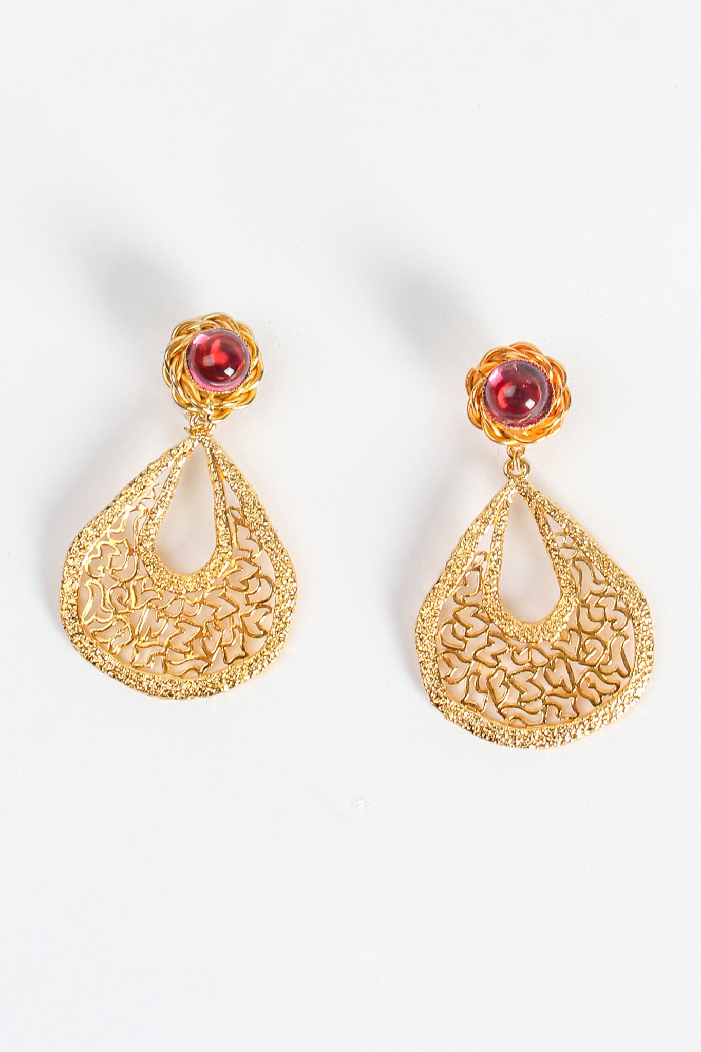 Vintage William deLillo Cutout Filigree Teardrop Earrings at Recess Los Angeles