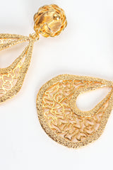 Vintage William deLillo Cutout Filigree Teardrop Earrings detail at Recess Los Angeles