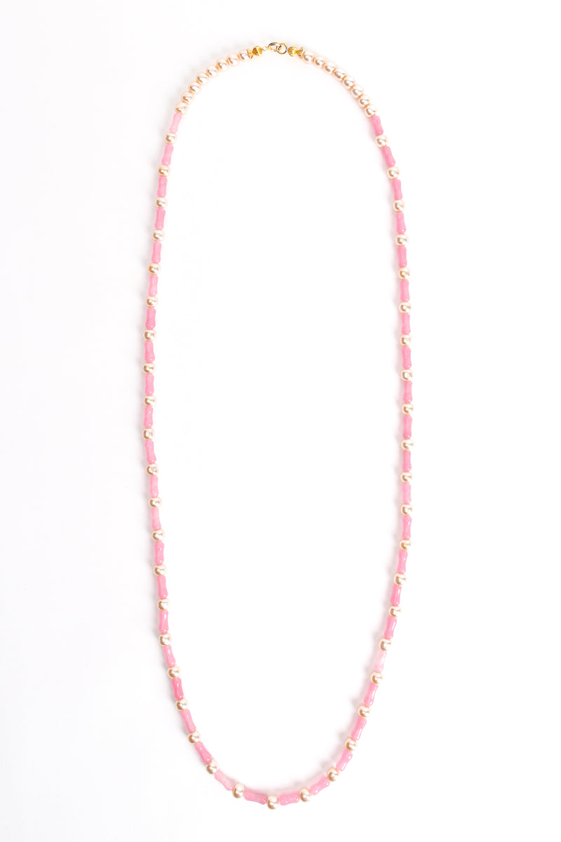 Vintage Unsigned William deLillo Pink Glass Bead and Pearl Layering Necklace at Recess Los Angeles