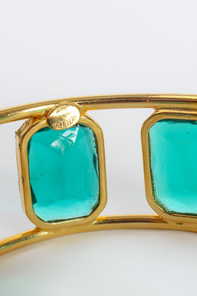 Vintage William deLillo Emerald 8-Stone Armband signature cartouche at Recess Los Angeles