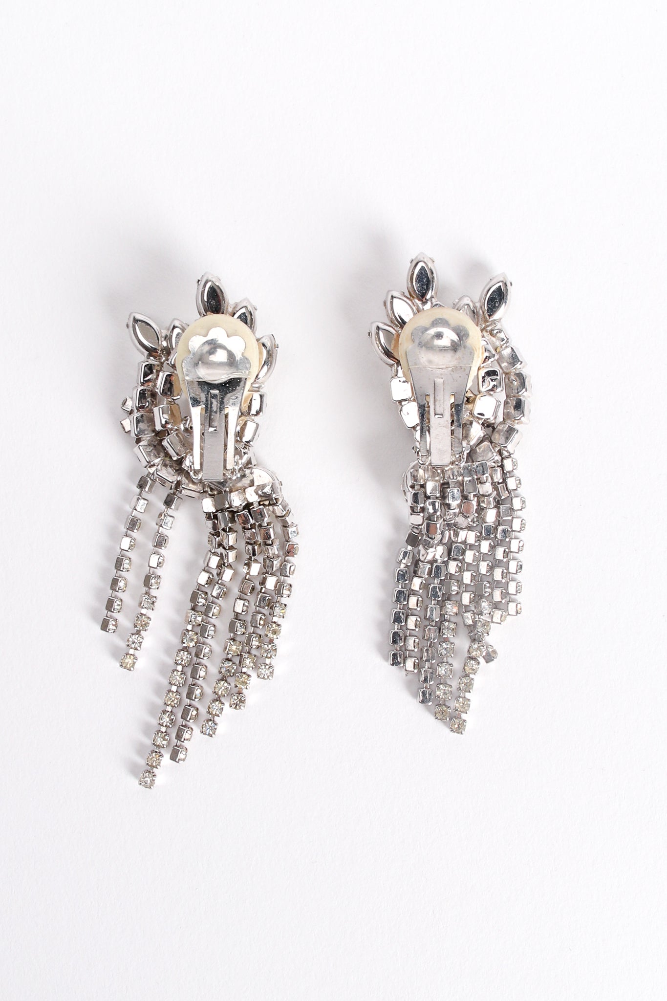  Vintage Crystal Fringed Wing Earrings backside at Recess Los Angeles