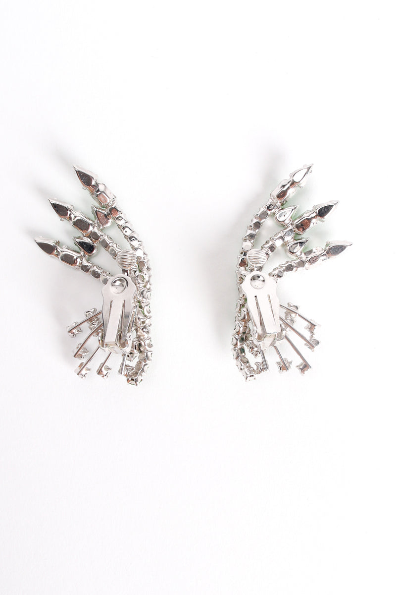 Vintage Rhinestone Spray Climber Earrings backside at Recess Los Angeles