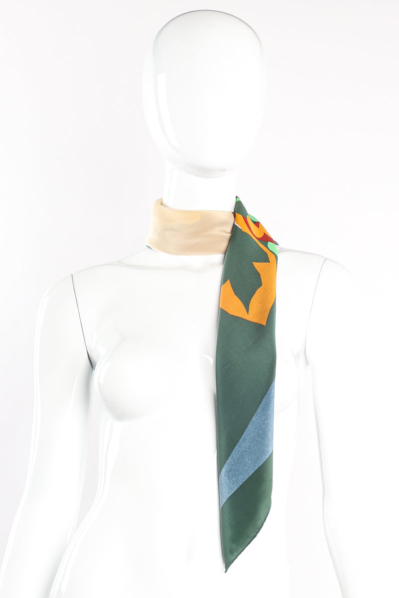 Vintage Yves Saint Laurent 1982 Les Quatre Saisons L'Automne Scarf on mannequin @ Recess LA